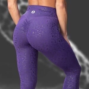 Angel Competition Confident ACBikinis purple cheetah hologram scrunch leggings S